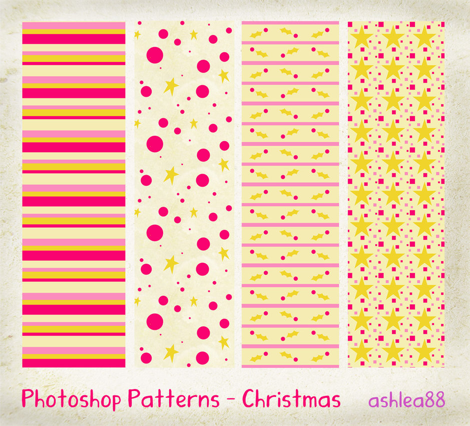 ピンクや黄色を基調にしたファンシーなクリスマスパターン。