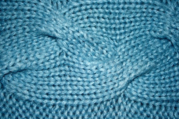 爽やかな青色がキレイな柔らかい編み込みのニットテクスチャー素材