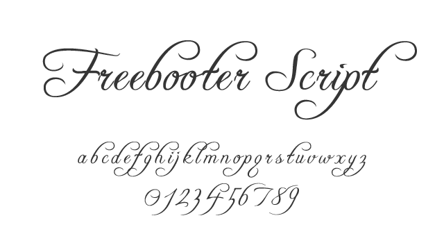 無料素材 大胆なカールが華やかな 筆記体フォント Freebooter Script