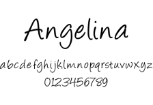 伸び伸びとした大胆な曲線のサイン風手書きフォント「Angelina」