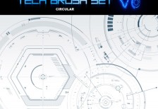 SF映画に出てくる宇宙船の計器表示のようなデザインのPhotoshopブラシ