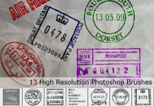 パスポートのスタンプをテーマにしたPhotoshopブラシセット「Passport Stamps」