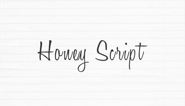 滑らかなインクのラインがきれいな筆記体フォント「Honey Script」