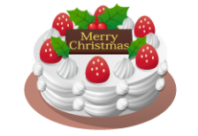 クリスマスパーティーのデザインにぴったりのケーキアイコン素材。