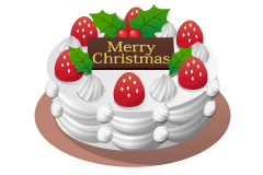 クリスマスパーティーのデザインにぴったりのケーキアイコン素材。
