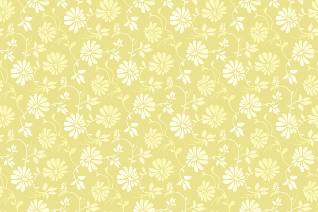 無料素材 繊細で品のある雰囲気の黄色い花柄パターン素材