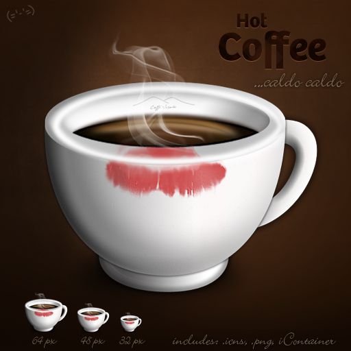 ブレイクタイムのデザインに使える口紅の付いたコーヒーカップアイコン