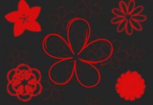 ラフなアウトラインの手描き風花柄イラストブラシ20種類セット