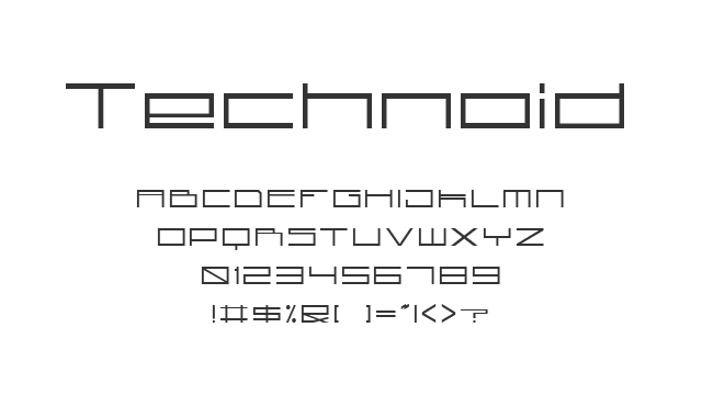 サイバーな雰囲気漂うスクエアシルエットの英語フォント