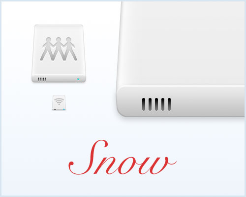雪のように真っ白な清潔感があって綺麗なデスクトップドライブアイコン