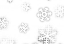 シンプルな雪の結晶にグラデーションやハーフトーン風（網点）の影をつけたブラシセット