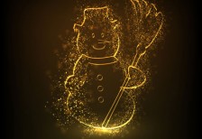 free-illustration-golden-glow-snowman