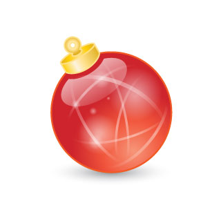 透明感のあるデザインがきれいなクリスマスボールのイラストアイコン
