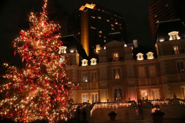 恵比寿ガーデンプレイスのクリスマスツリーイルミネーションを撮影した写真素材