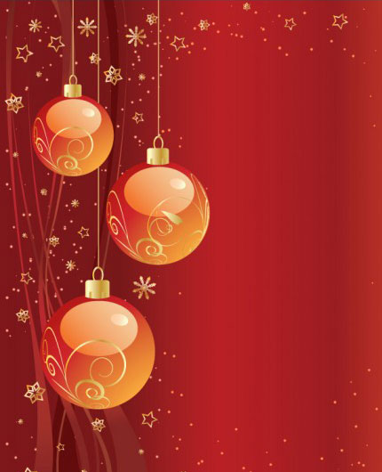 ツリーに飾るクリスマスボールのベクターイラスト素材