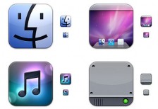 iPhoneアプリ風のデスクトップアイコン100種類セット。ゴミ箱やテキストエディタなど