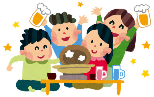 無料素材 乾杯するサラリーマンのイラスト 仕事帰りの飲み会や忘年会の雰囲気