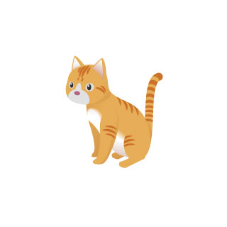 カワイイ茶トラねこのイラスト。縞柄の毛並みがきれい