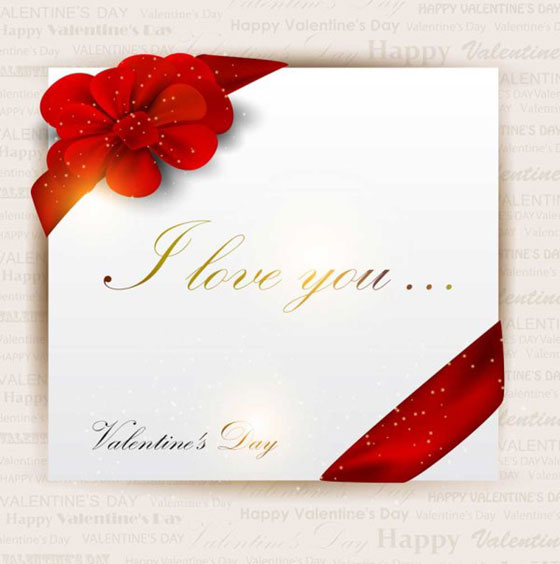 無料素材 バレンタインデーのメッセージカードのベクターイラストテンプレート