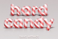 クリスマスキャンディーをイメージしたテキストエフェクトのPSD素材