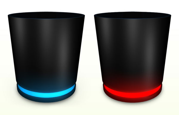 無料素材 赤と青のライトがクールなごみ箱のデスクトップアイコン