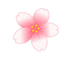 かわいいピンク色のサクラの花びらのイラストアイコン