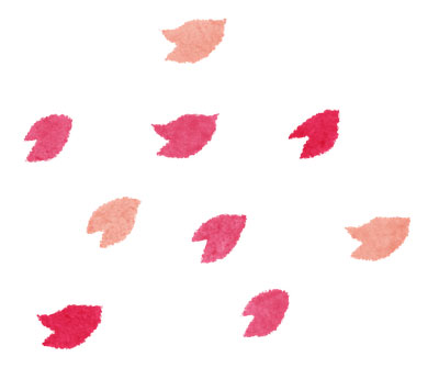 フリー素材 桜吹雪のかわいいイラスト 手書き感のあるタッチが和風なデザイン