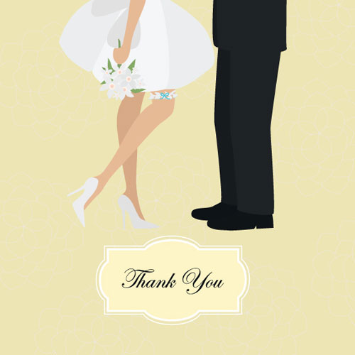 フリー素材 ウェディングカードのベクターイラストテンプレート 花嫁と花婿のおしゃれなデザイン
