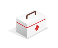 フリー素材 医療用の救急箱のイラストアイコン シンプルでワンポイントに使いやすいデザイン