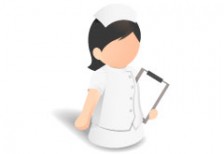 白いナース服を着た看護婦さんのイラストアイコン