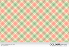 明るくて淡い色合いの赤と緑の配色がきれいなプレイド柄のパターン