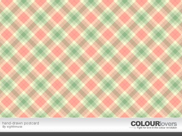 明るくて淡い色合いの赤と緑の配色がきれいなプレイド柄のパターン