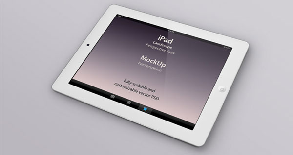 iPadのベクターモックアップテンプレート。アプリやサイトのデモ画面のデザインに。