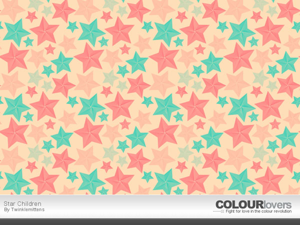 無料素材 立体的な星柄が特徴的なイラストパターン ピンク系のやわらかい色使いがかわいい雰囲気