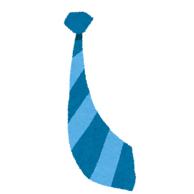 青いストライプ柄のネクタイを描いたフリーイラスト。父の日のデザインに。