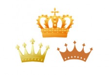 王冠をデザインしたベクターイラスト。高級感のあるゴールドのデザイン。