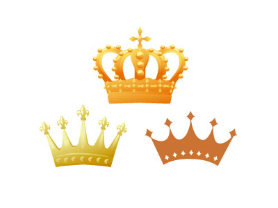 王冠をデザインしたベクターイラスト。高級感のあるゴールドのデザイン。