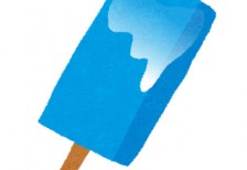 青いアイスキャンディーを描いたフリーイラスト