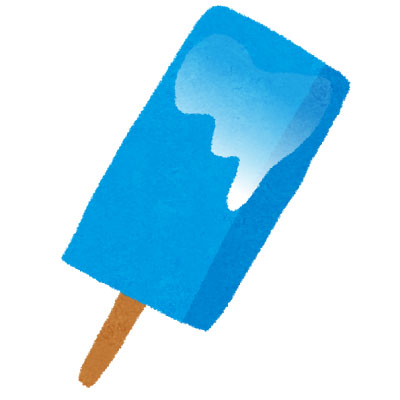 無料素材 青いアイスキャンディーを描いたフリーイラスト