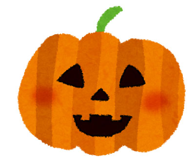 無料素材 ハロウィンのかぼちゃのランタンを描いたイラスト にっこり微笑んだ表情がかわいいデザイン