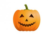 ハロウィンのかぼちゃを描いたイラストアイコン。ハロウィンの季節のデザインに。