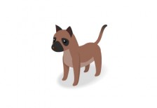 ボクサー犬を描いた可愛いイラストアイコン