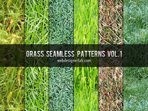 草の写真のシームレスなフォトショップ用パターン6種類セット