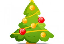 クリスマスツリーのイラストアイコン。丸みのついた可愛いシルエットと綺麗な光沢感が特徴的。