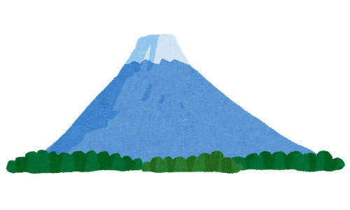堂々とした姿が美しい富士山を描いたイラスト。日本やお正月のデザインに。