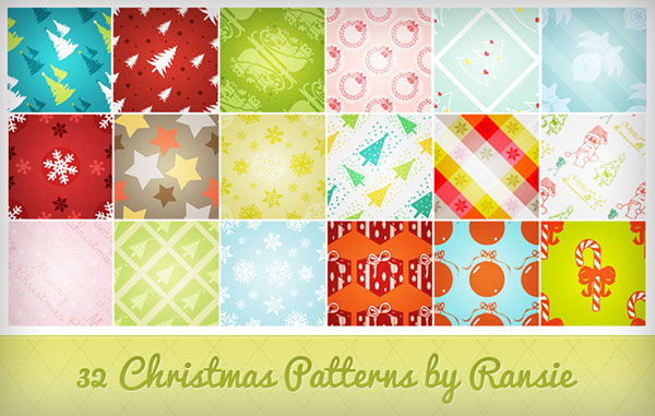 クリスマスをテーマにした楽しいイラストパターン。モミの木や天使にトナカイなど。