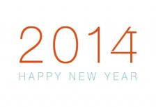 「2014」の文字でシンプルにデザインされた年賀状イラストテンプレート