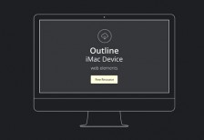 iMacやMacBookなどのAppleデバイスをアウトラインでデザインしたベクター素材