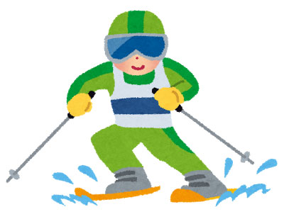 冬季オリンピックのアルペンスキー競技の選手を描いたイラスト