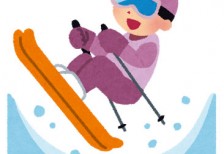 冬季オリンピックのスキーハーフパイプ競技を描いたイラスト